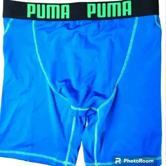 Puma boxer brief blue,green and black 9" inseam comfort stretch NWT Medium - Picture 2 of 6